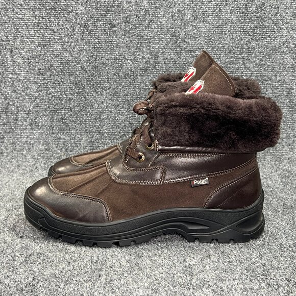 PAJAR Winter Boots Mens Size 9 Brown Leather Ice Gripper Spike Fishing Snow Cold - Picture 6 of 16